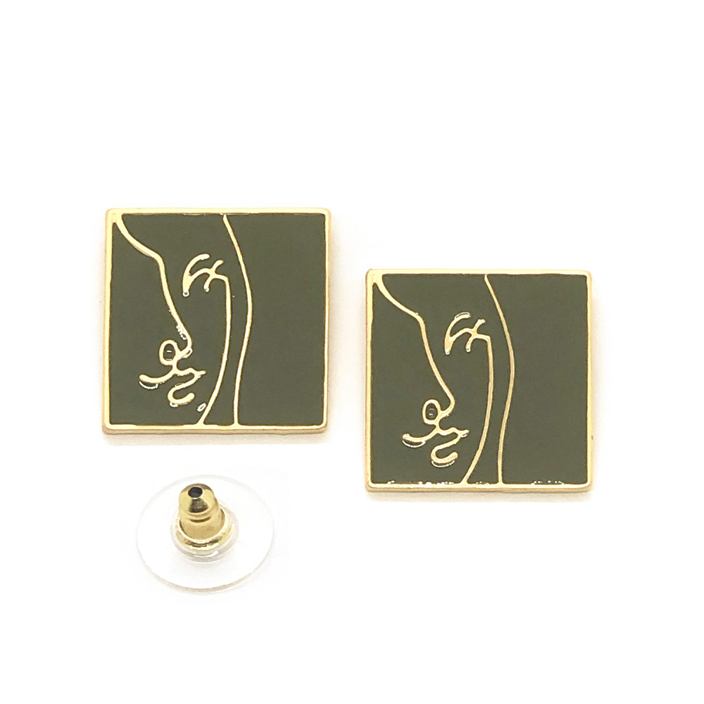 i-see-a-wink-abstract-art-earrings-olive-green-6b-back i-see-a-wink-abstract-art-earrings-olive-green-6b