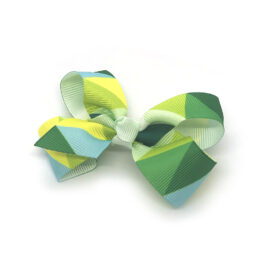 multi-coloured-childrens-kids-ribbon-hair-bows-clip-green-1
