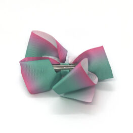multi-tonal-childrens-kids-ribbon-hair-bows-clip-green-1a