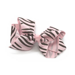 zebra-striped-childrens-kids-hair-bows-clip-light-pink-1